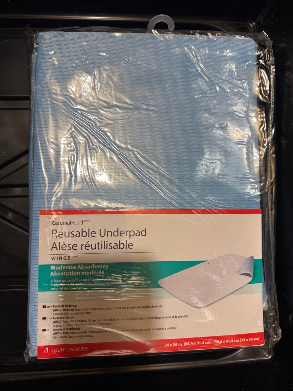 Light Blue Reusable Underpad - Moderate Absorbency - Picture 5 of 7